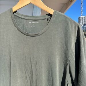 Marks & Spencer Autograph Men’s Moss Green Cotton Blend Crew Neck T Shirt large